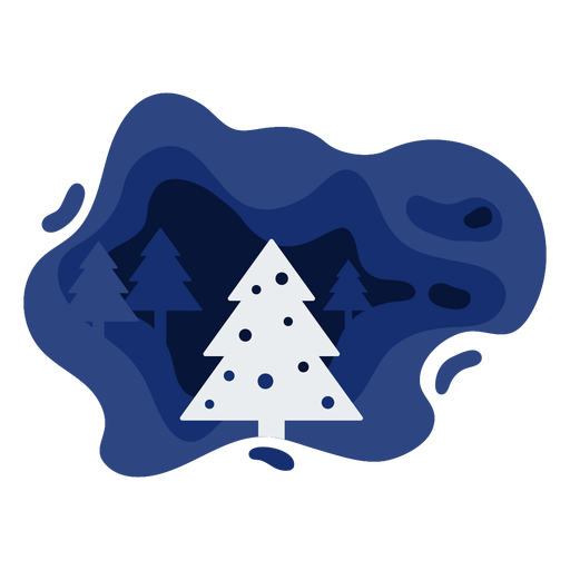 Christmas tree winter papercut PNG Design