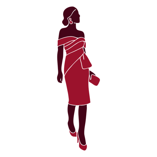 Classic dress woman silhouette PNG Design