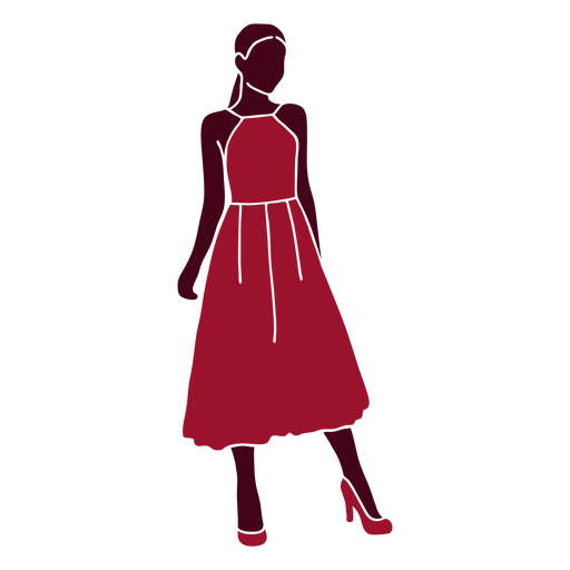 Classy woman dress silhouette PNG Design