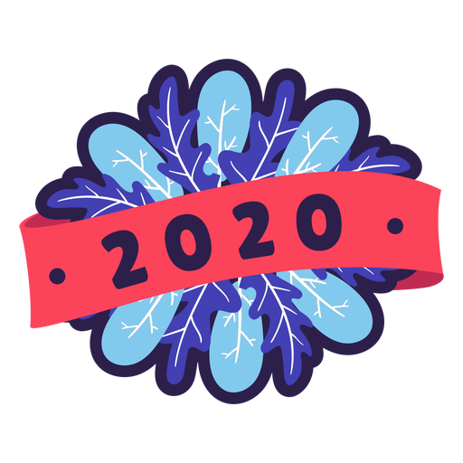 Colorful 2020 badge PNG Design