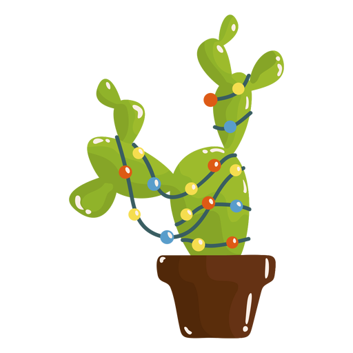 Geniales luces de cactus Diseño PNG