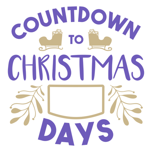 Countdown christmas simple PNG Design