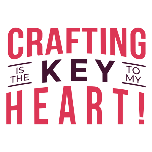 Crafting key heart lettering PNG Design