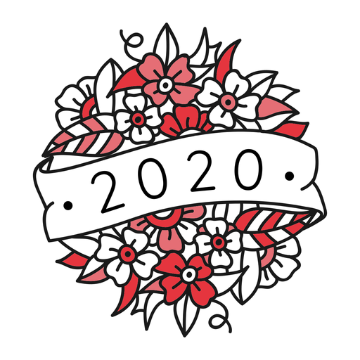 Cute 2020 badge PNG Design