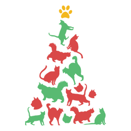 Árbol de navidad de gatos lindos Transparent PNG