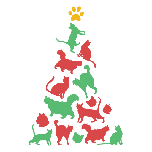Árbol de navidad de gatos lindos  Descargar PNG/SVG transparente