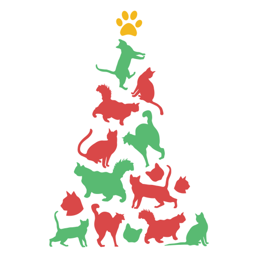 ?rvore de natal de gatos fofos Desenho PNG