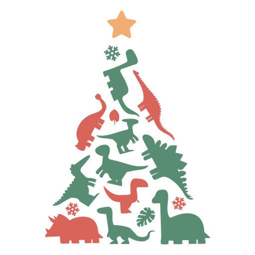 ?rvore de natal de dinossauros fofos Desenho PNG