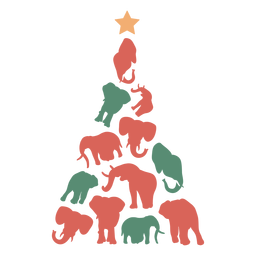 Download Cute Elephants Christmas Tree Transparent Png Svg Vector File