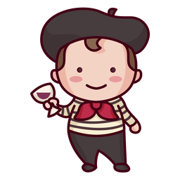 Personagem francesa fofa Desenho PNG