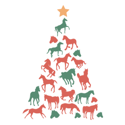 Árvore de Natal de cavalos fofos