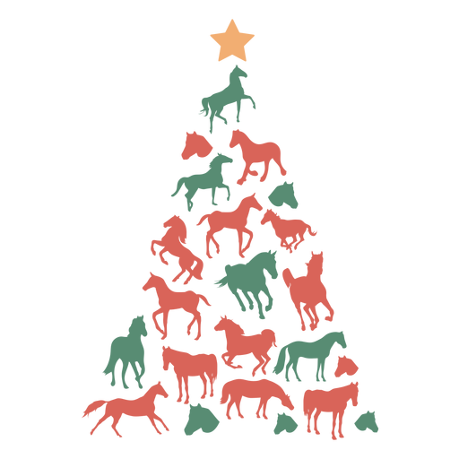 Árvore de Natal de cavalos fofos Desenho PNG