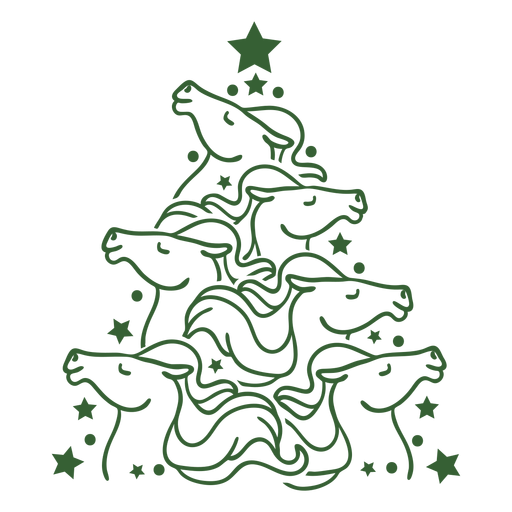 Niedliche Pferde Weihnachtsbaum Weihnachten PNG-Design