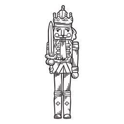 Traço bonito de quebra-nozes Desenho PNG