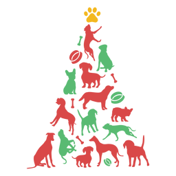 Cachorro fofo cria árvore de natal Desenho PNG