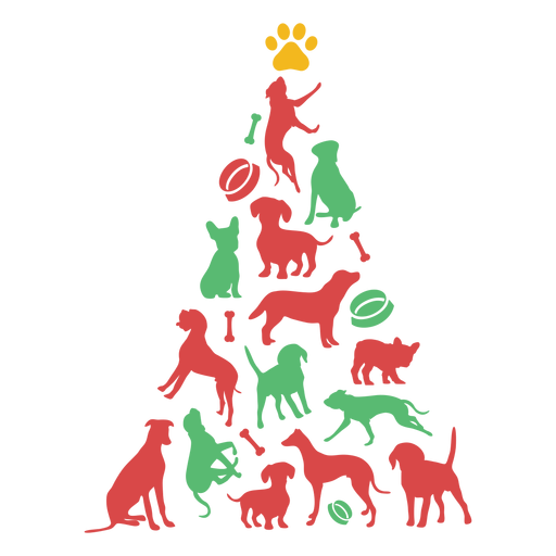 Download Cute puppy breeds christmas tree - Transparent PNG & SVG ...