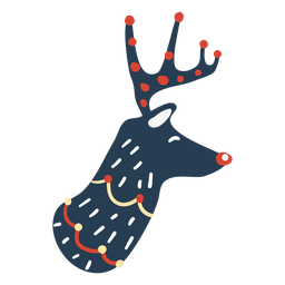 Niedliche Rentierkopfseitenansicht PNG-Design