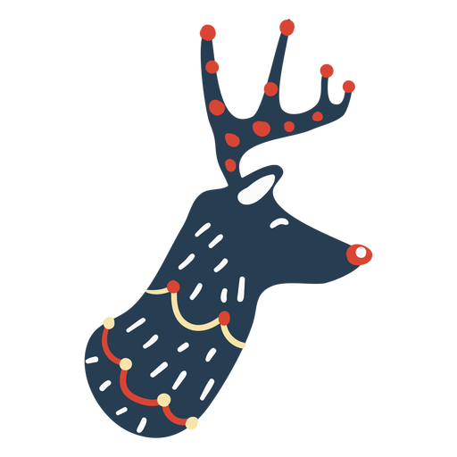 Cute reindeer head side view PNG Design