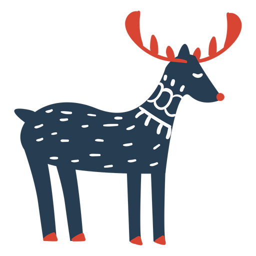 Cute rudolph side view PNG Design