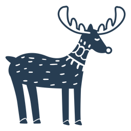 Rudolph bonito vista lateral azul Desenho PNG