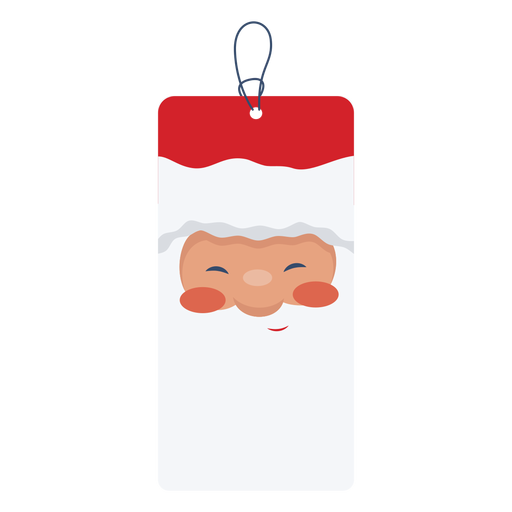 Cute santa face tag PNG Design