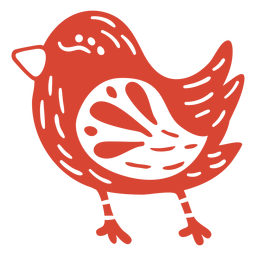 Niedliche skandinavische Vogelorange PNG-Design