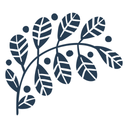 Cute scandinavian leaves blue PNG Design