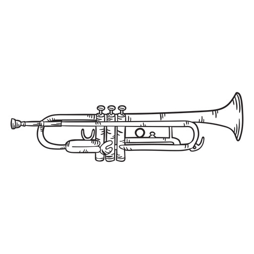 Cute trumpet stroke PNG Design