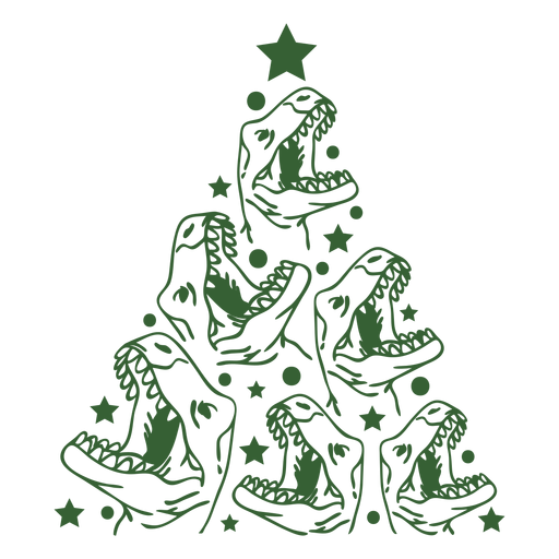 Dinosaurier Weihnachtsbaum PNG-Design