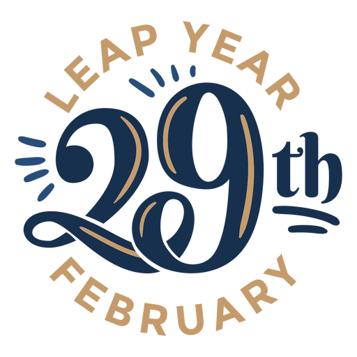 February leap year lettering PNG Design