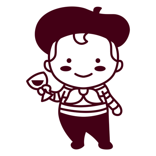 French character cute PNG Design