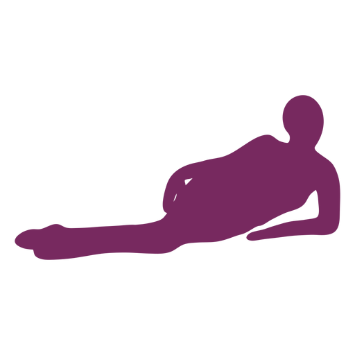 Girl laying down side silhouette PNG Design