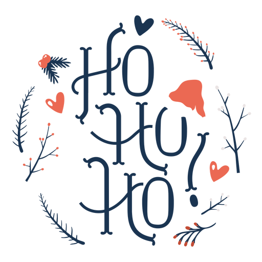 Design PNG E SVG De Letras De Natal Ho Ho Ho Para Camisetas