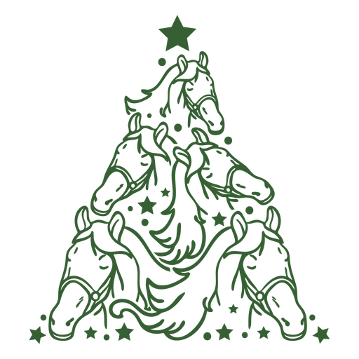 Horse christmas tree PNG Design