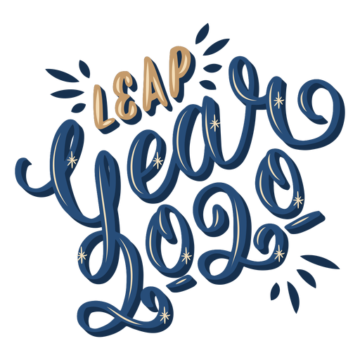 Leap year 2020 lettering PNG Design