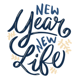 Neujahrsleben Schriftzug PNG-Design