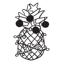 Pineapple christmas stroke PNG Design