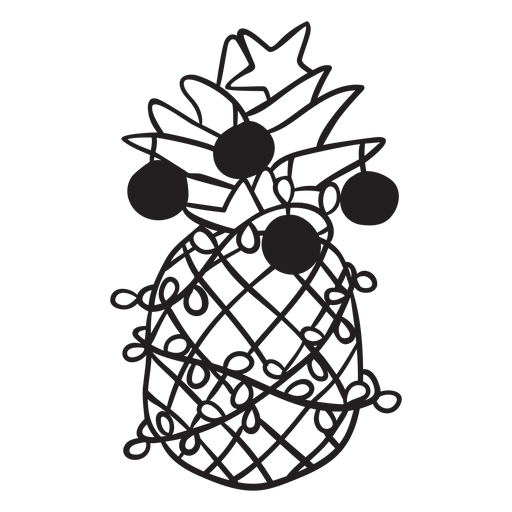 Pineapple christmas stroke PNG Design