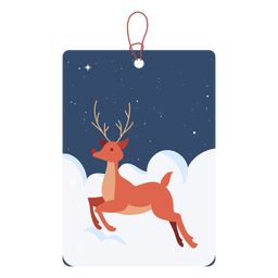Reno Navidad Etiqueta Reno Diseño PNG