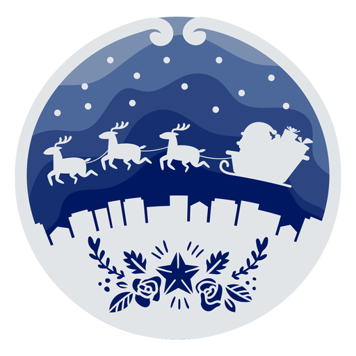 Santa sleigh papercut PNG Design