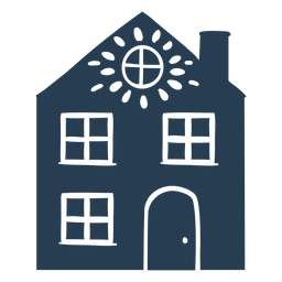 Casa azul escandinava Diseño PNG