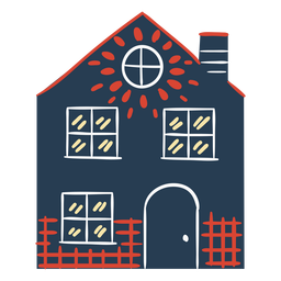 Casa escandinava colorida Diseño PNG