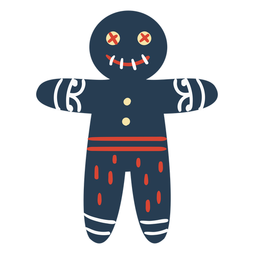 Scandinavian creepy gingerbread man PNG Design
