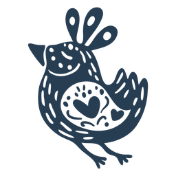 Scandinavian cute bird blue PNG Design