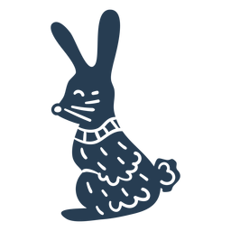 Scandinavian cute bunny blue PNG Design
