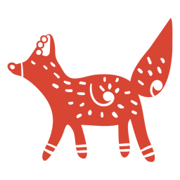Escandinava fofa raposa laranja Desenho PNG