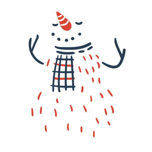 Skandinavischer niedlicher Schneemann PNG-Design