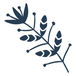Scandinavian nice flora blue PNG Design