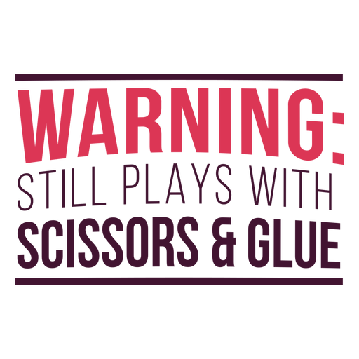 Scissors glue play lettering
