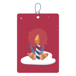 Vela simple etiqueta de navidad Diseño PNG